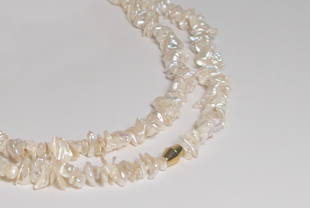 Keshi Perlenkette mit Magnetverschluss, 51cm