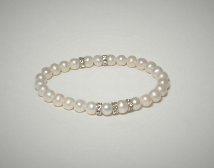 Perlenarmband mit Strassrondellen, 19 cm